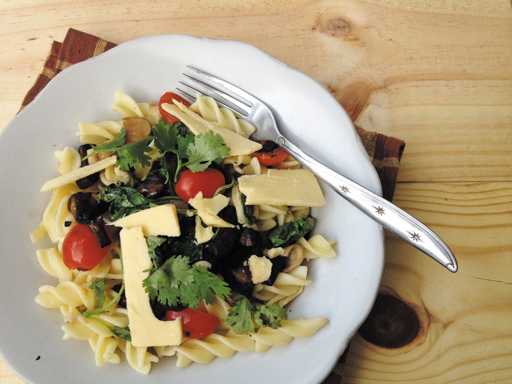 Pasta Jamur dan Bayam